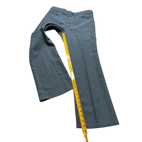 Vintage 80s Wrangler Work Pants 36x30 (34x29)Made in USA Blue Herringbone Flare - Picture 6 of 11